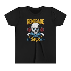 Renegade Skull Styx Youth Short Sleeve Tee, Music Lover, Concert Tee