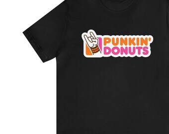 Punkin Donuts, Punk Shirt, Concert Shirt,Unisex Jersey Short Sleeve Tee, Music Lover, Chicago Punk, Goth Tee, Coffee Lover, Doughnut lover
