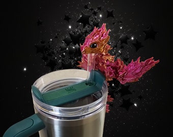 Phoenix Dragon Straw Topper * Stanley or BruMate 30 oz or 40oz Straw Topper * Fits 10mm Straws or 12mm Straws *