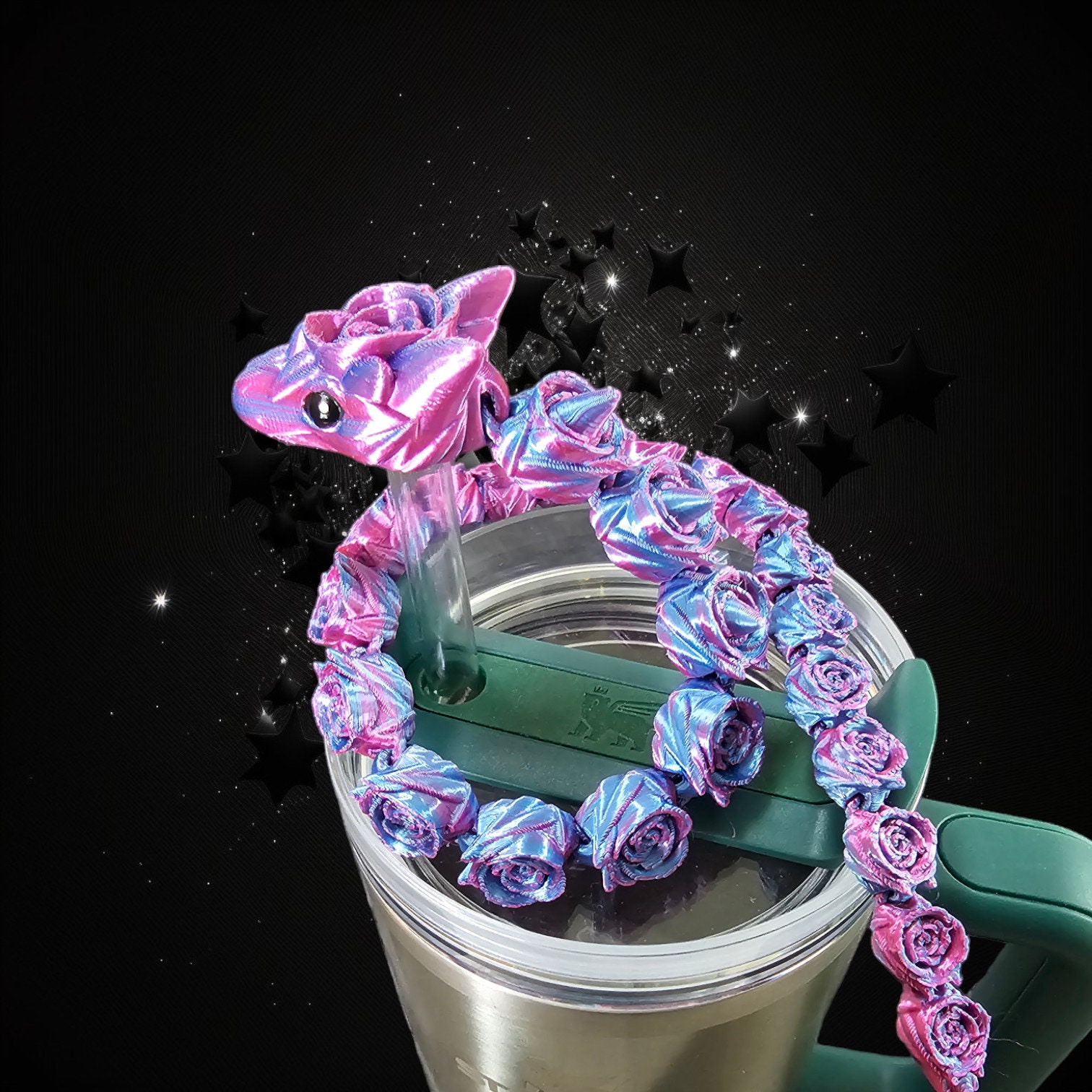 Rose Snake Straw Topper * Stanley or BruMate 30 oz or 40oz Straw Topper * Fits 10mm or 12mm Straws