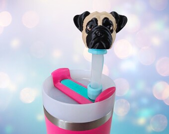 Pug Dog * Dog Straw Topper * 10mm Straw Topper * 3D Printed * Gift *