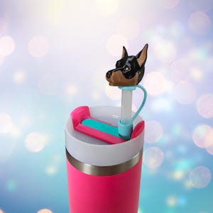Doberman Dog * Dog Straw Topper * 10mm Straw Topper * 3D Printed * Gift *