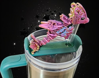 Butterfly Dragon Straw Topper * Stanley or BruMate 30 oz or 40oz Straw Topper * Fits 10mm & 12mm Straws *