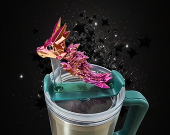 Crystal Dragon Straw Topper * Stanley or BruMate 30 oz or 40oz Straw Topper * Fits 10mm or 12mm Straws