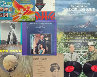 Caja de discos de vinilo con 9 álbumes, colección de LP clásicos, regalo de música vintage, jazz, Navidad, clásicos.