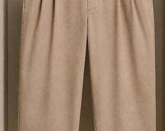 Burberry London Men’s Pleated Khaki Trousers 32 Waist Beige Tan Straight Leg Designer Pants