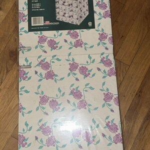 Baúl de almacenamiento de cartón de gran valor con 4 cajones, flores, años 90, hecho en EE. UU., Whitmor VTG