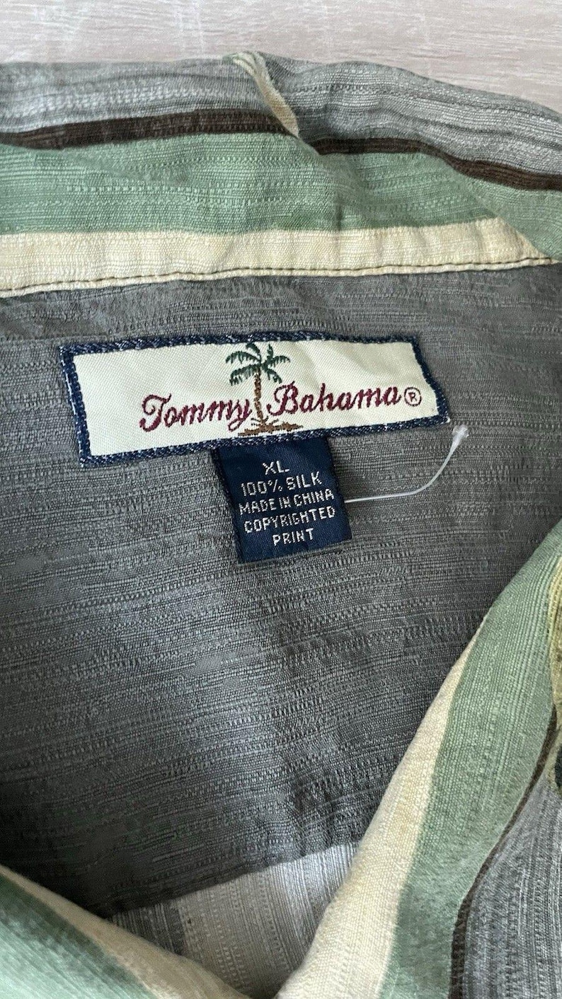VTG Tommy Bahama 100% Silk Bowling Shirt XL Hawaiian Luau Pins Balls Retro Camp image 8