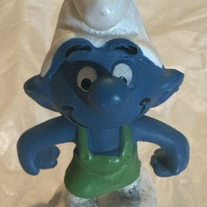 Super Smurf Vintage 40206 Gardener Smurf Figure Smurfs Toy Schtroumpf 1978