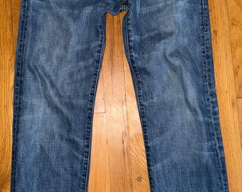 Vintage Wash Denim Gap 1969 Jeans 30x32. Gerade geschnittene Distressed Jeans.