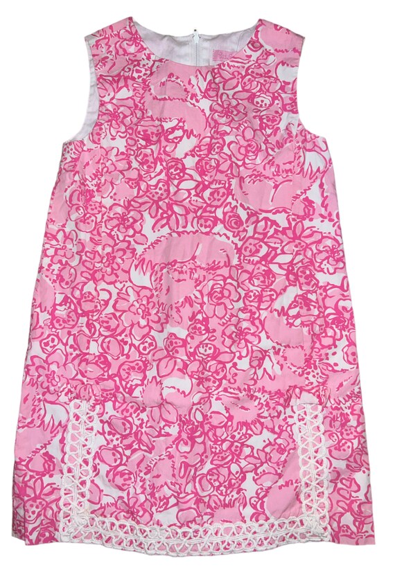 Lily Pulitzer Girls Pink white Floral Print sleeve
