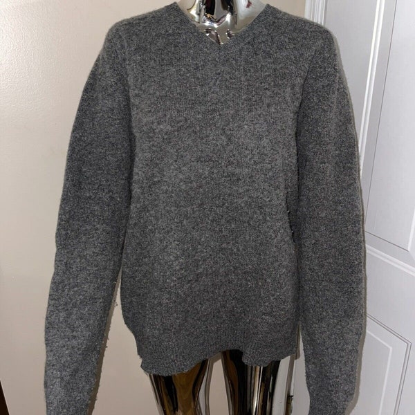 Vintage J Crew Gray 100 percent lambwool Knitted Sweater med