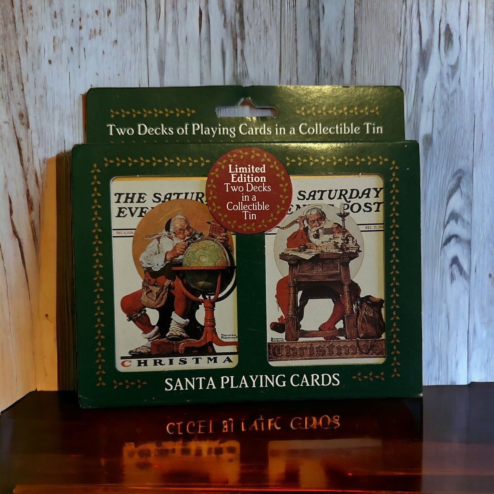 Vintage 1997  Christmas Santa Claus Deck Playing Cards Norman Rockwell