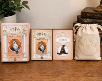 Harry Potter Magical Meditations Card Set – 54 Inspirational Cards & Booklet with Identity Card and Hogwarts Drawstring Bag