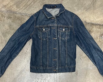 90s J Crew Vintage Dark Blue Denim Jean Jacket - Etsy