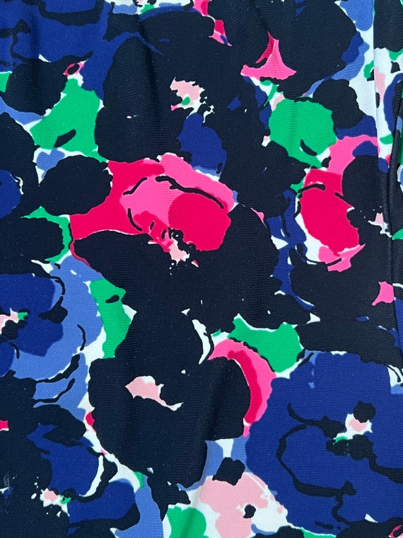 Talbots Black Multi Colored Print Midi Sheath Dre… - image 2