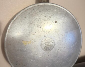 PALCO pressed aluminum canteen, bed warmer  manufactured Worcester Pressed Aluminum Company Worcester Massachusetts antique 1915