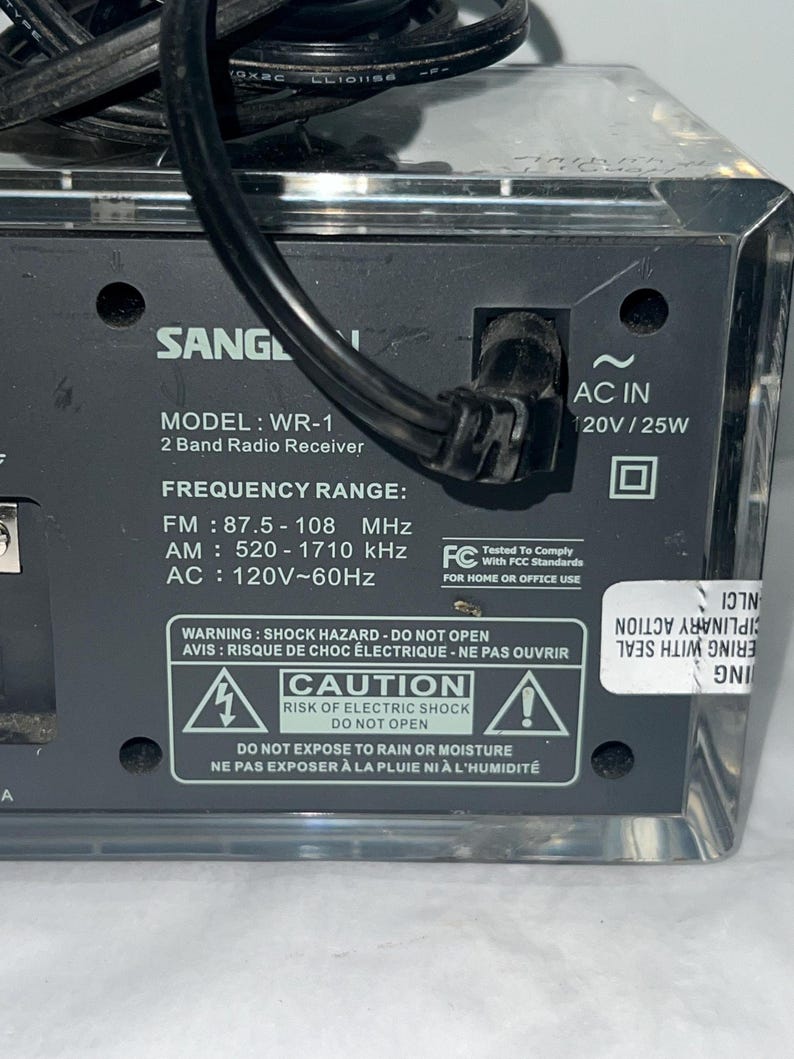 Sangean WR-1 AM/FM Tabletop Radio Clear Acrylic Case Exposed Design - Etsy