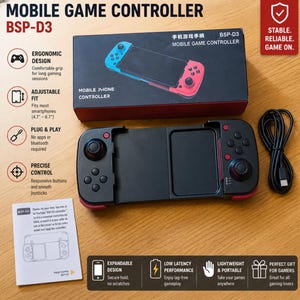 BSP-D3 Wireless Mobile Game Controller for Android iPhone Bluetooth Gaming Gamepad Adjustable Phone Holder