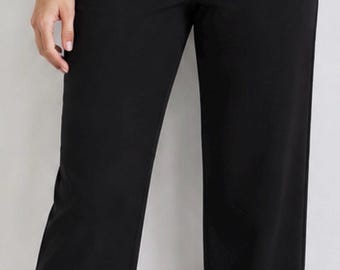 Studio 1940 Marissa petite zwarte jurk damesbroek maat 5 MP stretch carrière kantoorbroek rechte pijpen