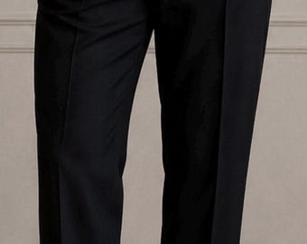 Pantalones de vestir de lana negra Luciano Barbera Made in Italy para hombre. Pantalones de vestir de lujo a medida.