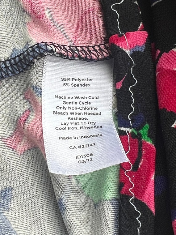 Talbots Black Multi Colored Print Midi Sheath Dre… - image 7