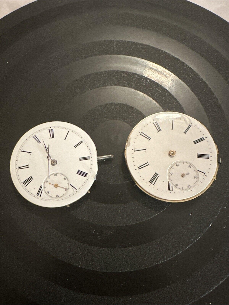 Antique Avance Retard Pocket Watch Movement For Parts Repair Only 2 See Pics image 1