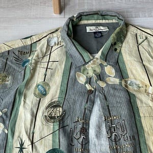 VTG Tommy Bahama 100% Silk Bowling Shirt XL Hawaiian Luau Pins Balls Retro Camp image 7