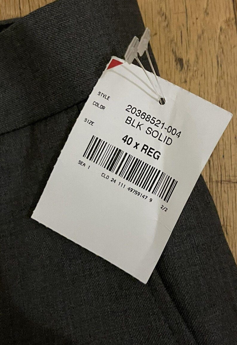 Pantaloni eleganti neri tinta unita Ben Sherman, taglia 40 Regular, nuovi con etichette. immagine 4