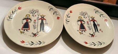 Rhythm American Provincial by Homer Laughlin Dinner Plate, Mid Century Vintage