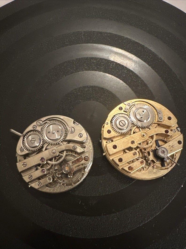Antique Avance Retard Pocket Watch Movement For Parts Repair Only 2 See Pics image 2