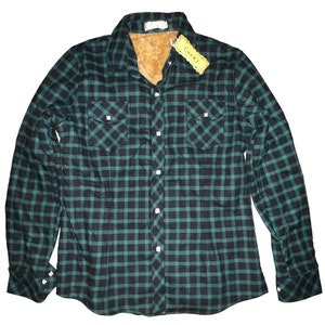 Jiang Vi Xuan Women&#39;s Button Up Flannel Long Sleeve Shirt - XL