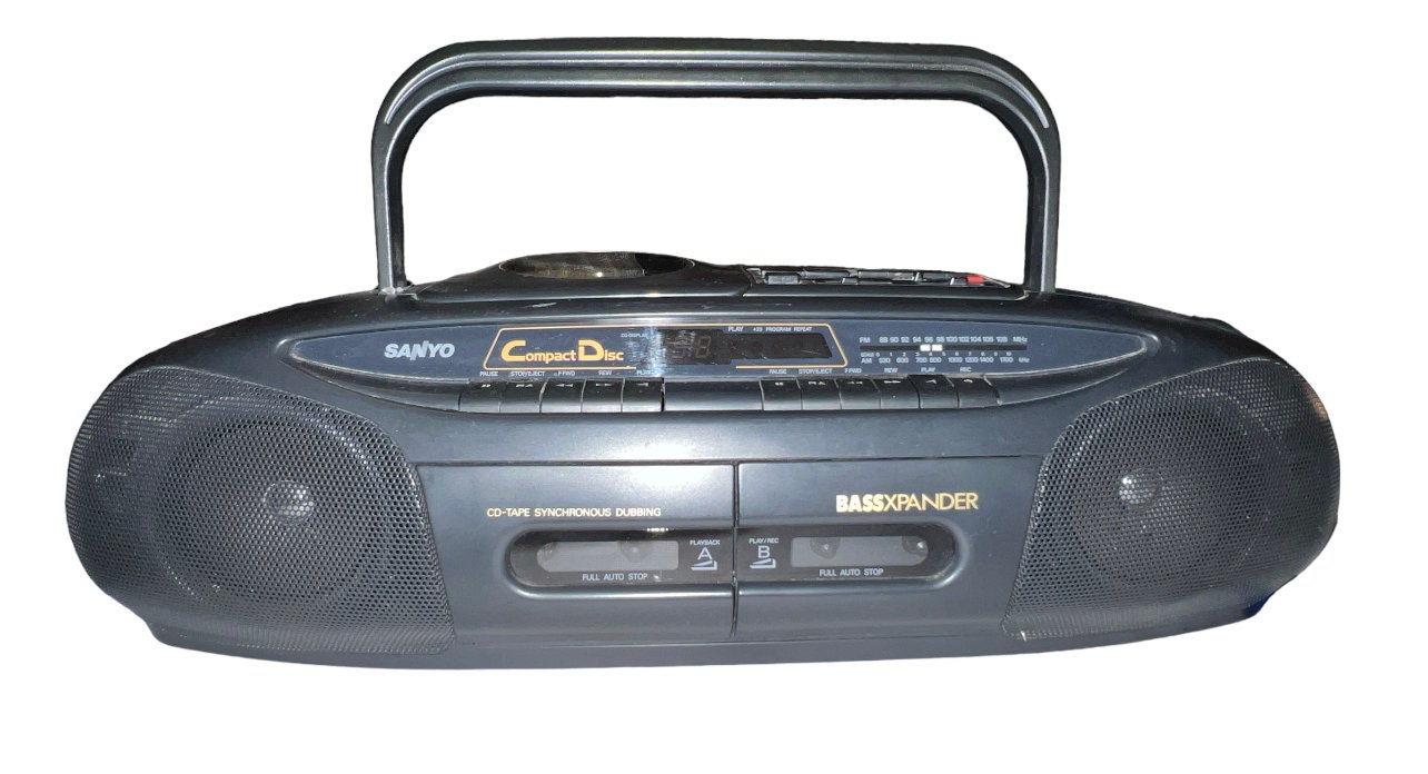 Vintage 90's Sanyo MCD-Z22 Boombox CD Stereo Cassette All Working