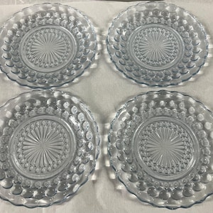 1940s Anchor Hocking  Sapphire Bubble Design 7&quot; Dessert/Bread Plate