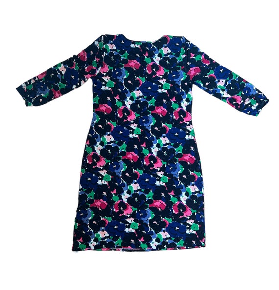 Talbots Black Multi Colored Print Midi Sheath Dre… - image 6