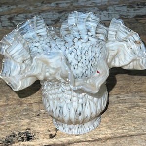 Vintage FENTON Art Glass Spatter Swirl OPALESCENT Lamp Shade
