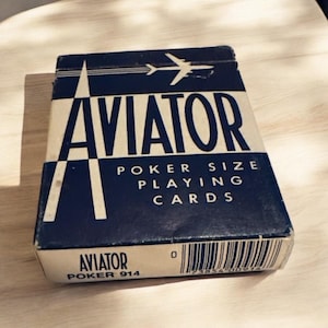 Jeu de cartes à jouer Aviator bleu standard avec index, taille poker, divertissement