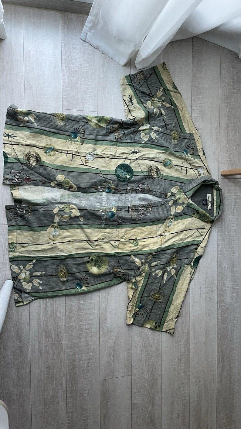 VTG Tommy Bahama 100% Silk Bowling Shirt XL Hawaiian Luau Pins Balls Retro Camp image 6