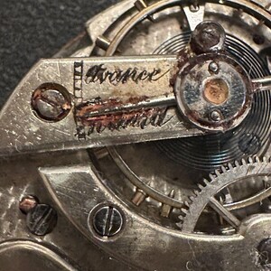 Antique Avance Retard Pocket Watch Movement For Parts Repair Only 2 See Pics image 3