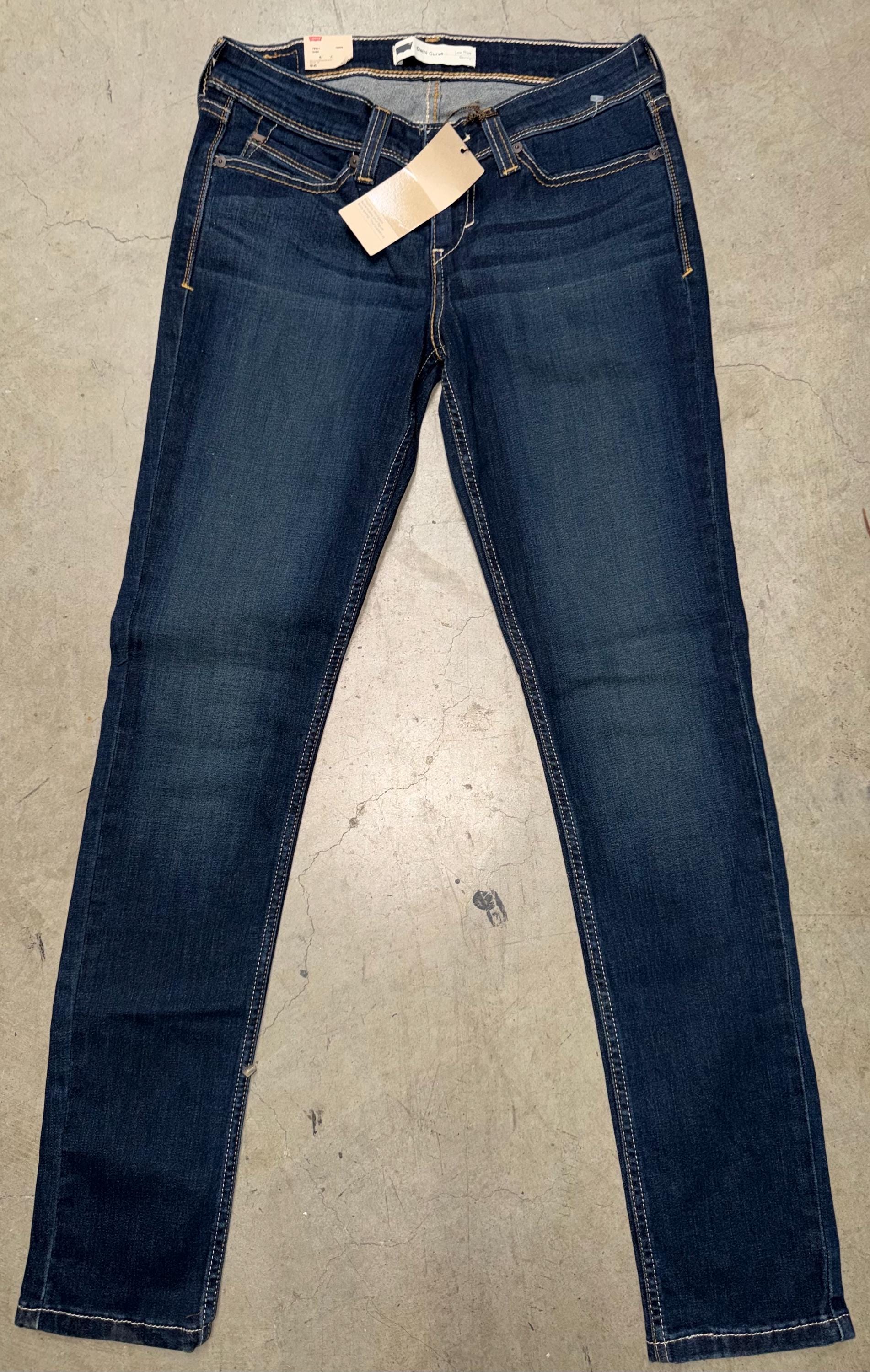 Jean Femme Levi's Demi Curve - Taille 29, Longueur De Jambe 30 - Délavé Bleu Moyen, Très Bon état