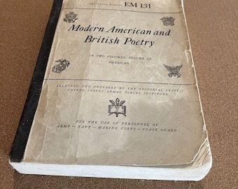 Libro de poesía del Instituto de las Fuerzas Armadas de EE. UU. de la Segunda Guerra Mundial EM 131 1944 Militar