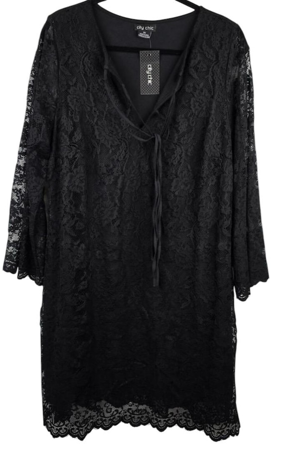 city chic black lace dress City Chic Plus Size All Class Dress