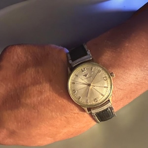 Vintage Wittnauer Mechanical Men&#39;s wind Wrist Watch 10K RGP Bezel Gold Tone