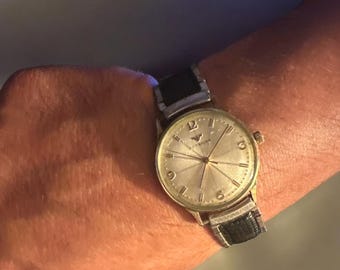 Orologio da polso da uomo vintage Wittnauer meccanico a carica automatica, lunetta in oro 10K RGP
