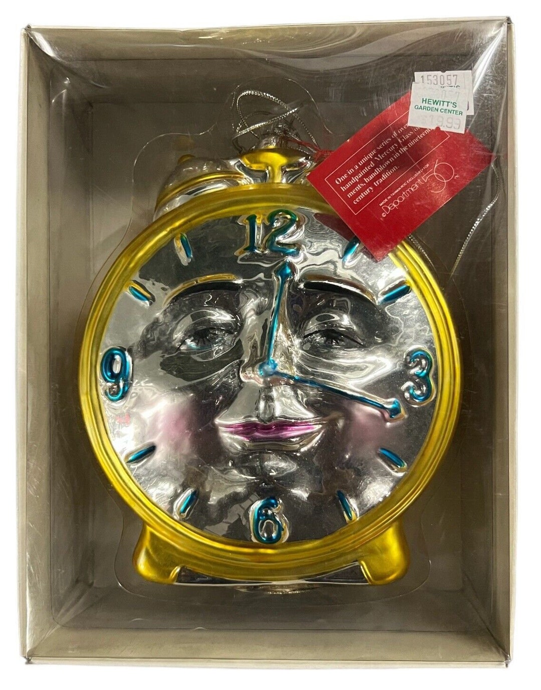 Vintage Dept 56 Mercury Glass Oversized Alarm Clock Hand Etsy