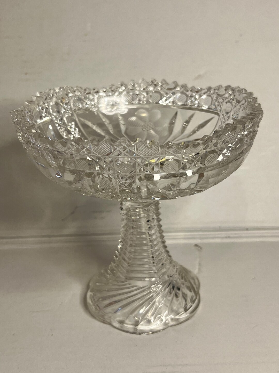 Clear Crystal Glass Candy Bowl. 5. Inches Tall 9 Inches Wide Etsy