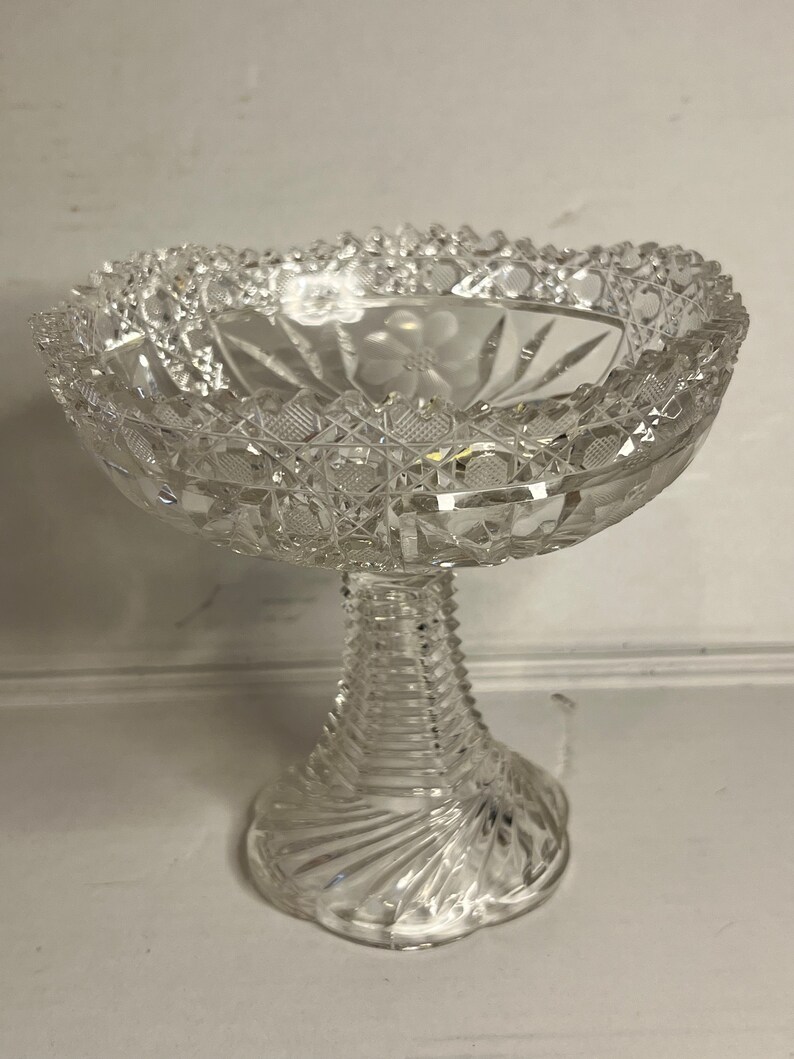 Clear Crystal Glass Candy Bowl. 5. Inches Tall 9 Inches Wide Etsy