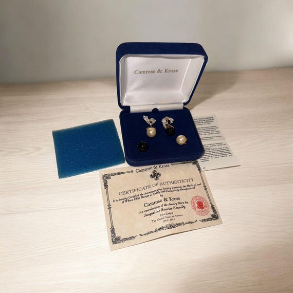 Camrose Kross Jacqueline Bouvier Kennedy Pearl Earrings Etsy Canada