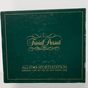 Conjunto de cartas subsidiárias Trivial Pursuit All Star Sports Edition dos anos 80 para jogo de tabuleiro