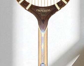Davis Imperial Deluxe Wood Vintage Tennis Racquet Leather